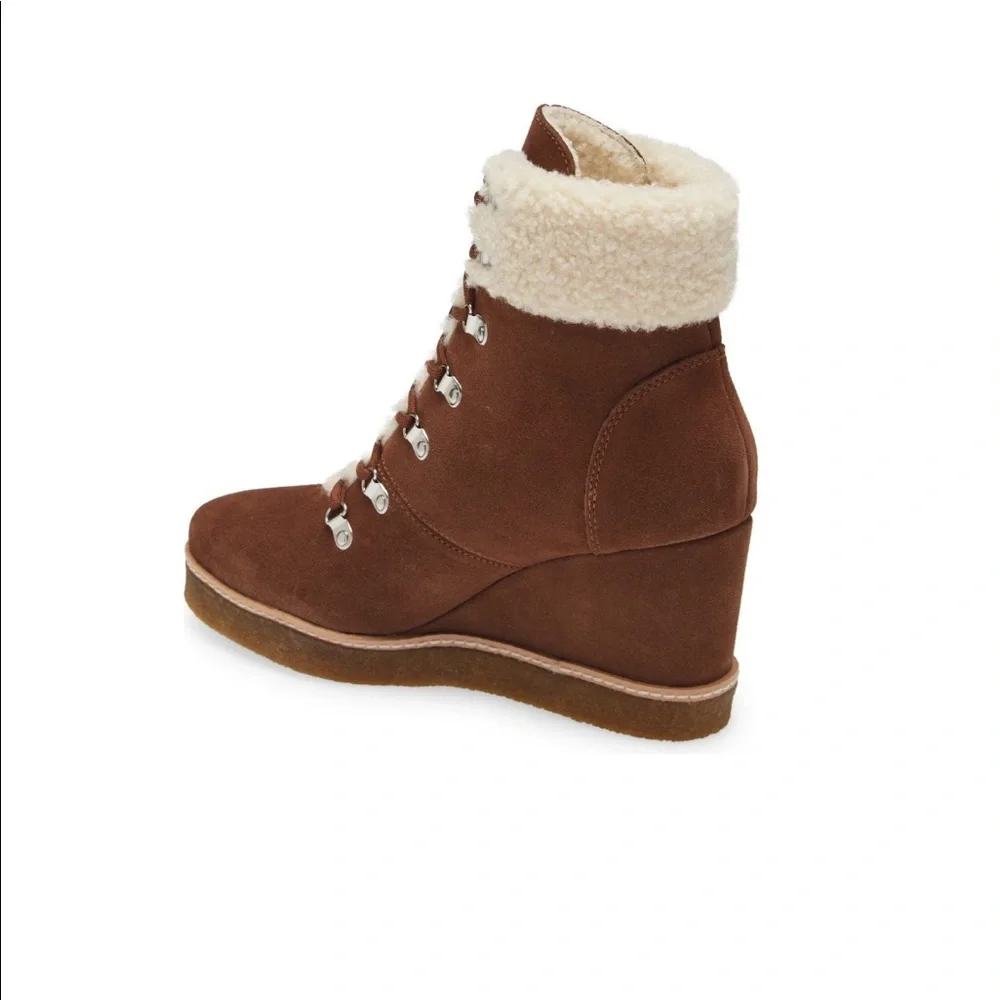 Steve Madden Marcel Wedge Suede Bootie Faux‎ Shearling